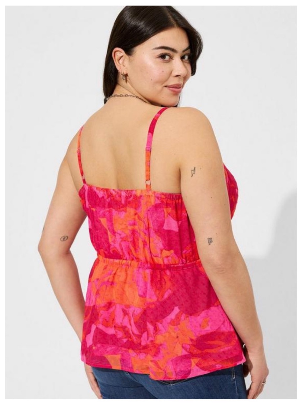 Torrid. Size 2X. Bright Pink & Orange Ruffle Cami Tunic - Picture 10 of 12
